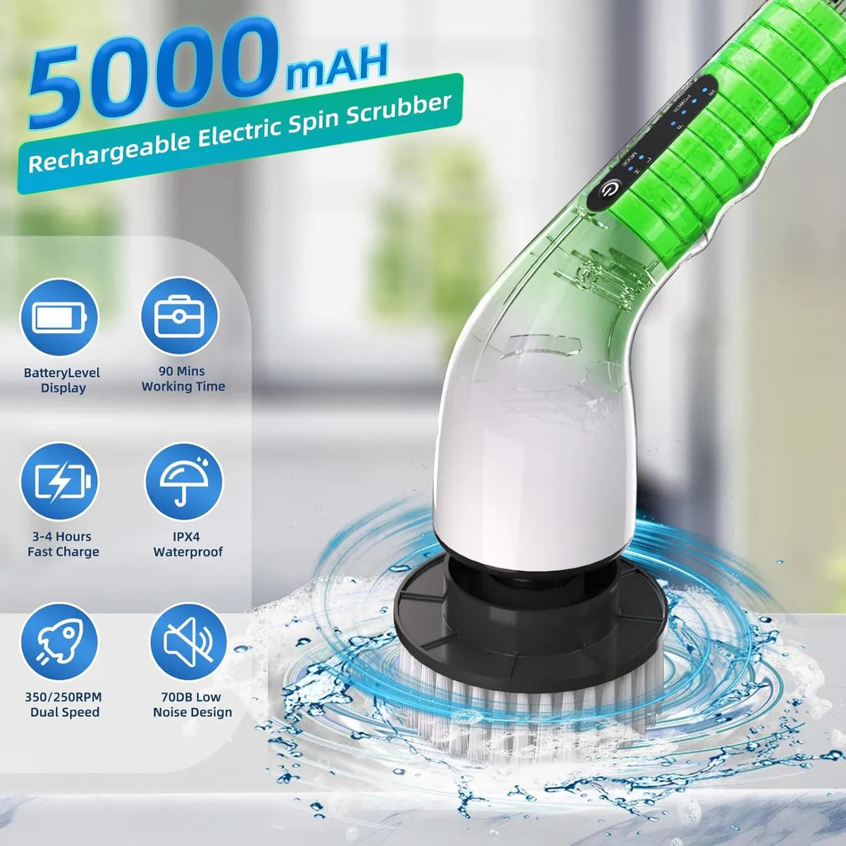 Cepillo Eléctrico 7 en 1 – Mango Ajustable y Cabezas Intercambiables