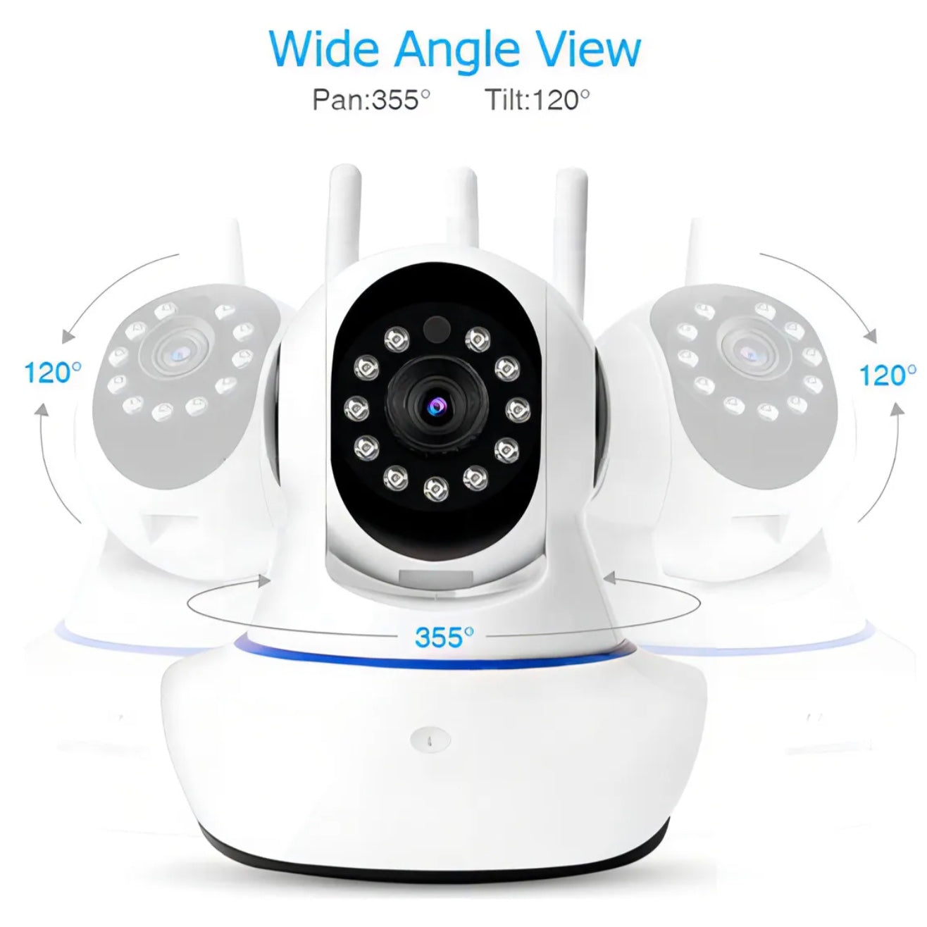CÁMARA DE SEGURIDAD 360° – 3 ANTENAS WIFI HD