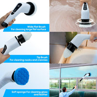 Cepillo Eléctrico 7 en 1 – Mango Ajustable y Cabezas Intercambiables