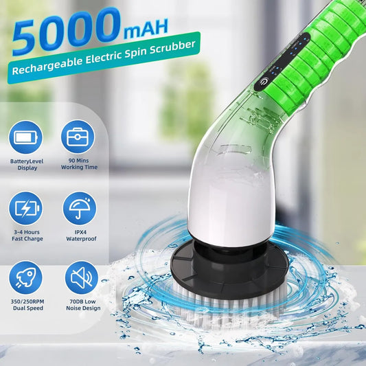 Cepillo Eléctrico 7 en 1 – Mango Ajustable y Cabezas Intercambiables