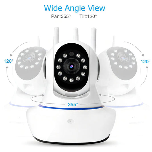 CÁMARA DE SEGURIDAD 360° – 3 ANTENAS WIFI HD